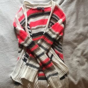 Pink, Black, & White Long Cardigan